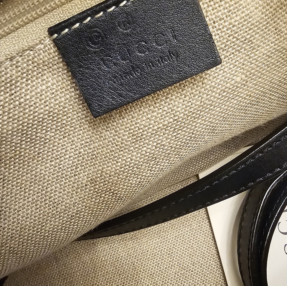 Gucci Navy GG Embossed Leather Top-Handle Bag - Picture 7 of 8